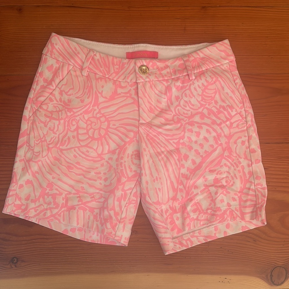 Lilly Pulitzer Jane Pink White Shorts | 00 - Picture 2 of 6